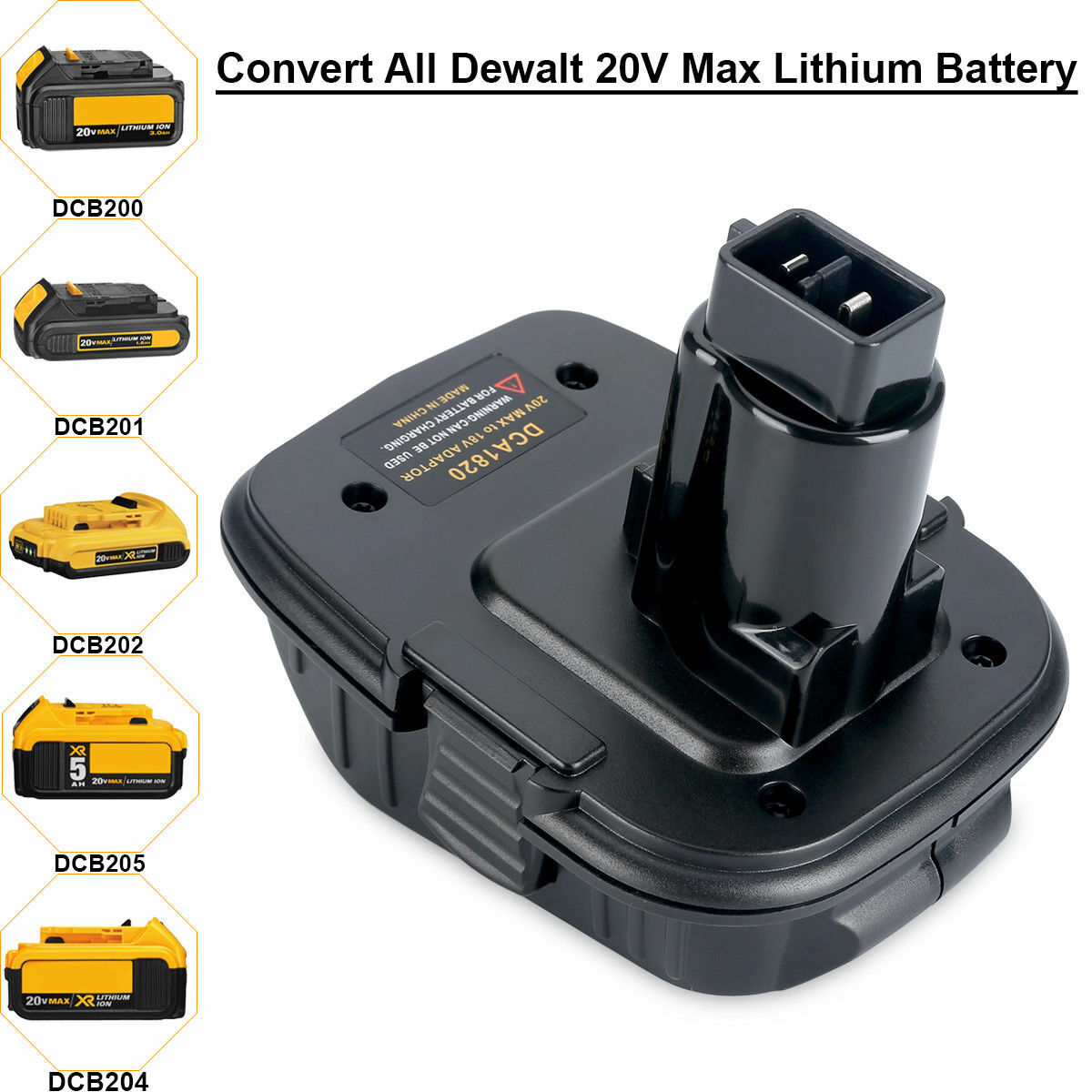18V To 20V MAX DCA1820 Adapter Converter For DEWALT 20 Volt Li-ion Battery TOOLS