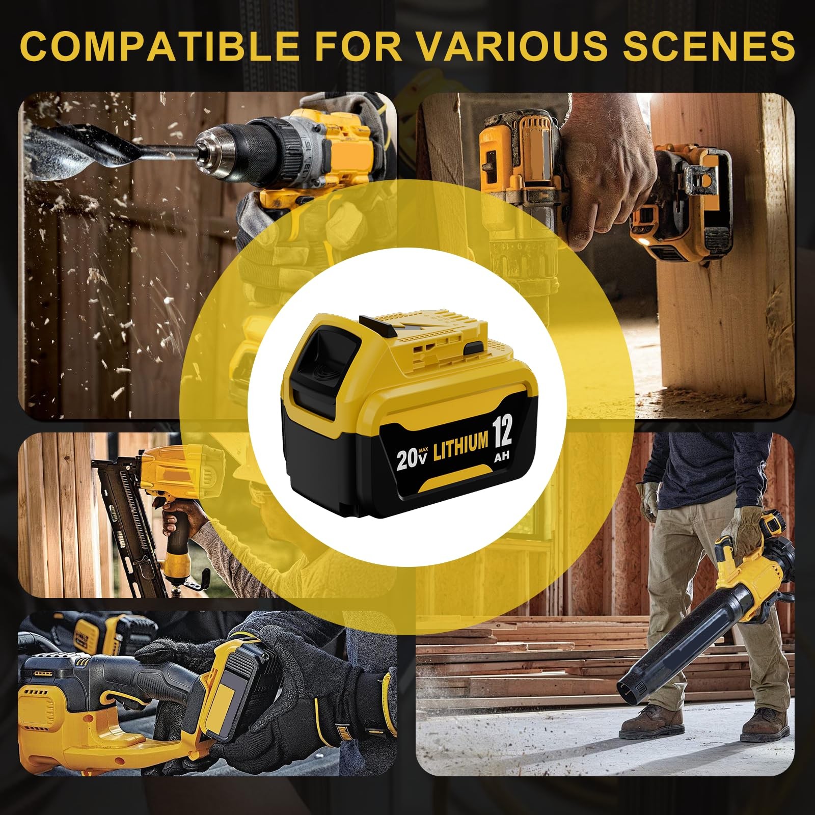 Boetpcr 4 Pack Upgrade 12000Mah Lithium-Ion Battery Replacement For Dewalt 20V