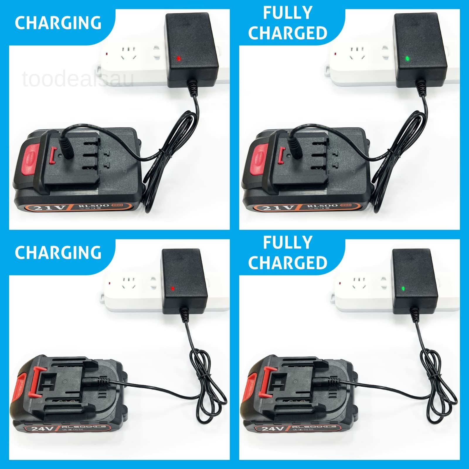 Battery Charger for 4Inch & 6Inch Mini Chainsaw, Lithium (Black)