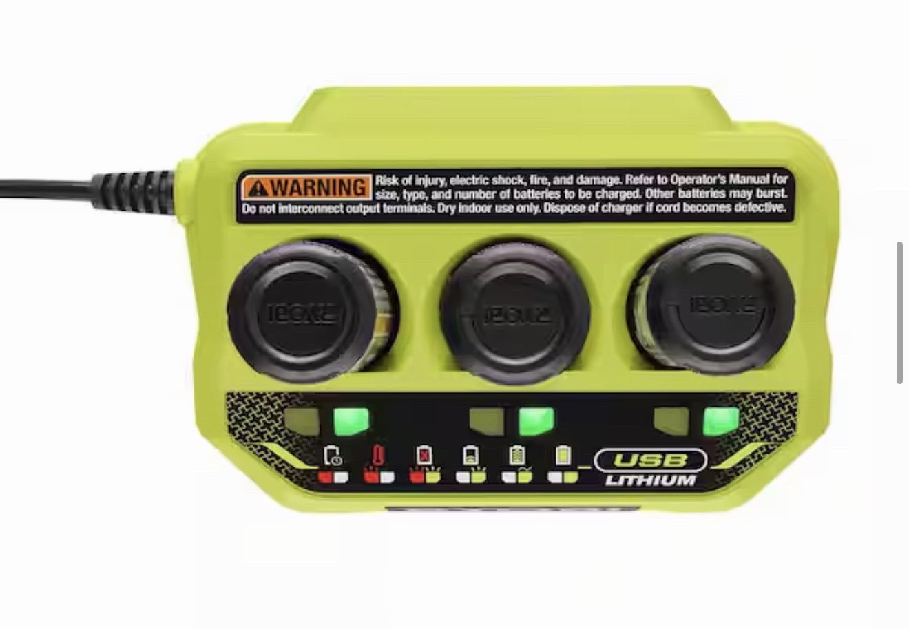 RYOBI USB Lithium 3-Port Charger