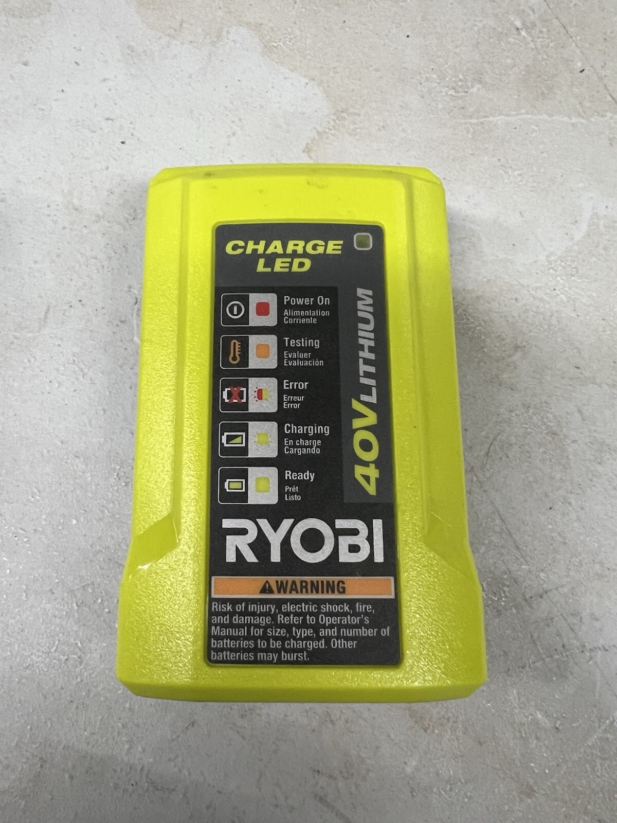 Ryobi Lithium-Ion Charger w/ USB Port 40V EP5014509 – As Shown!