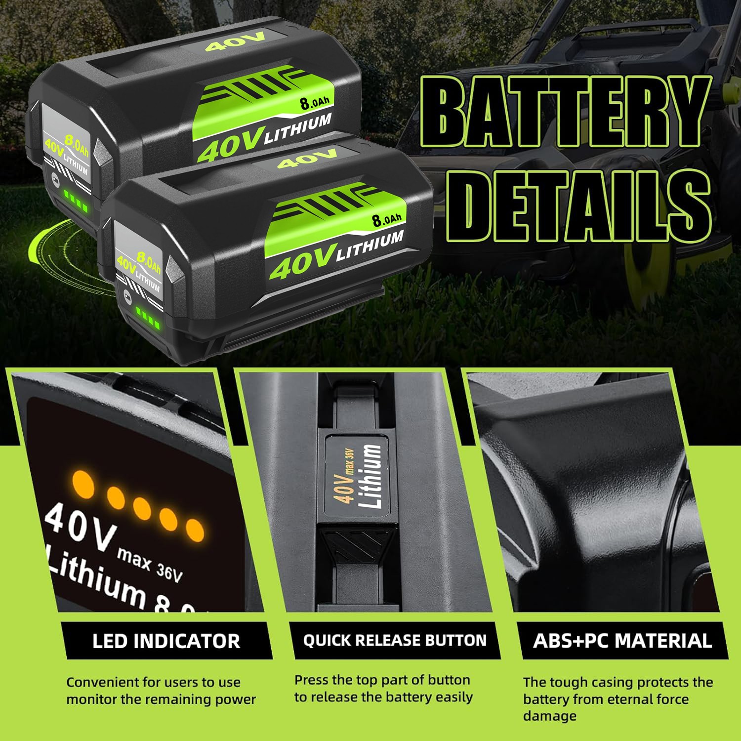 For Ryobi 40V 8Ah OP4050 Battery OP4050 OP40601 OP40401 Battery /Charger