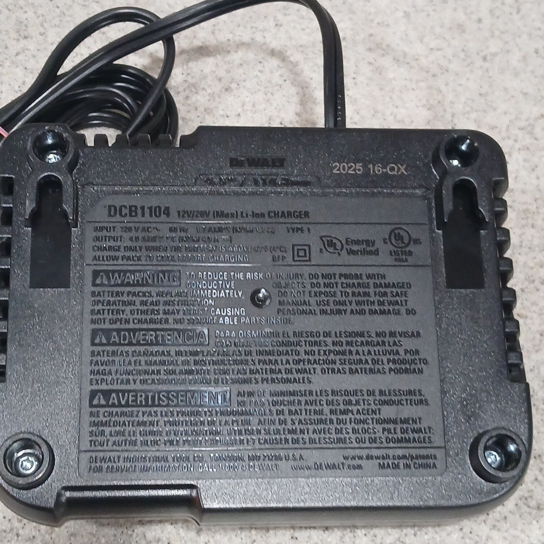 DEWALT DCB1104 12V-20V-60V 4 AMP Li-Ion Battery Charger