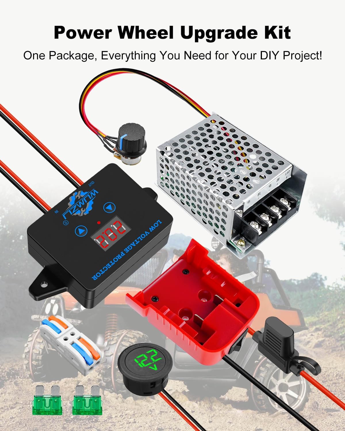 Power Wheel Battery Adapter Converter Kit Fit for Milwaukee M18 18V Red