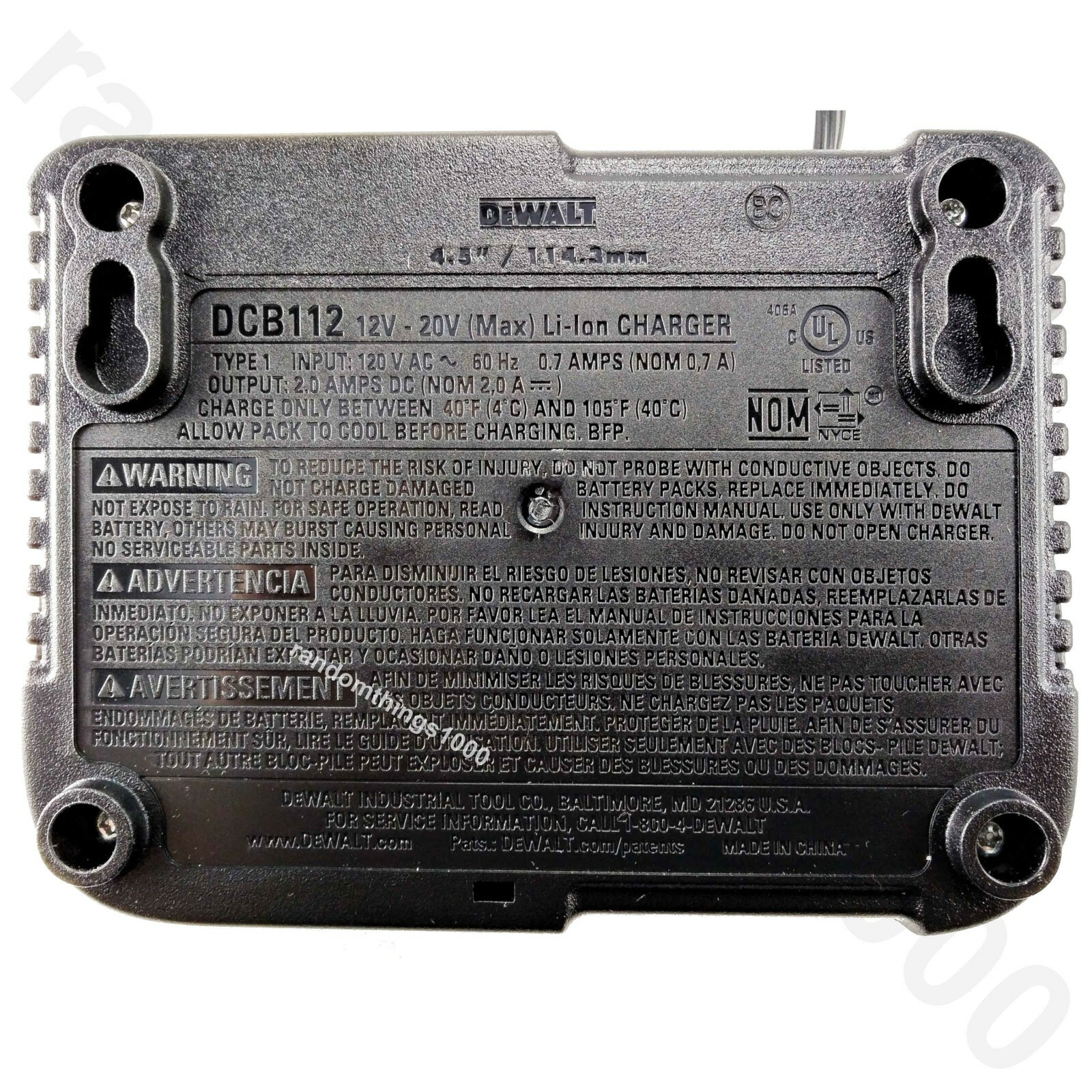 Dewalt DCB112 12V-20V MAX Genuine Lithium Ion Battery Charger for DeWalt tools
