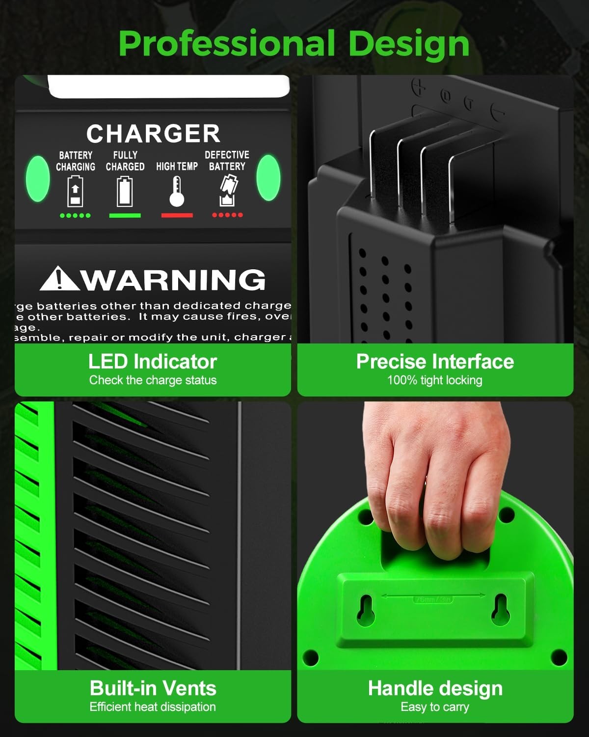 56V Battery Charger Replacement for EGO Power+ BA1400T BA2242T BA2800T CH3200 CH