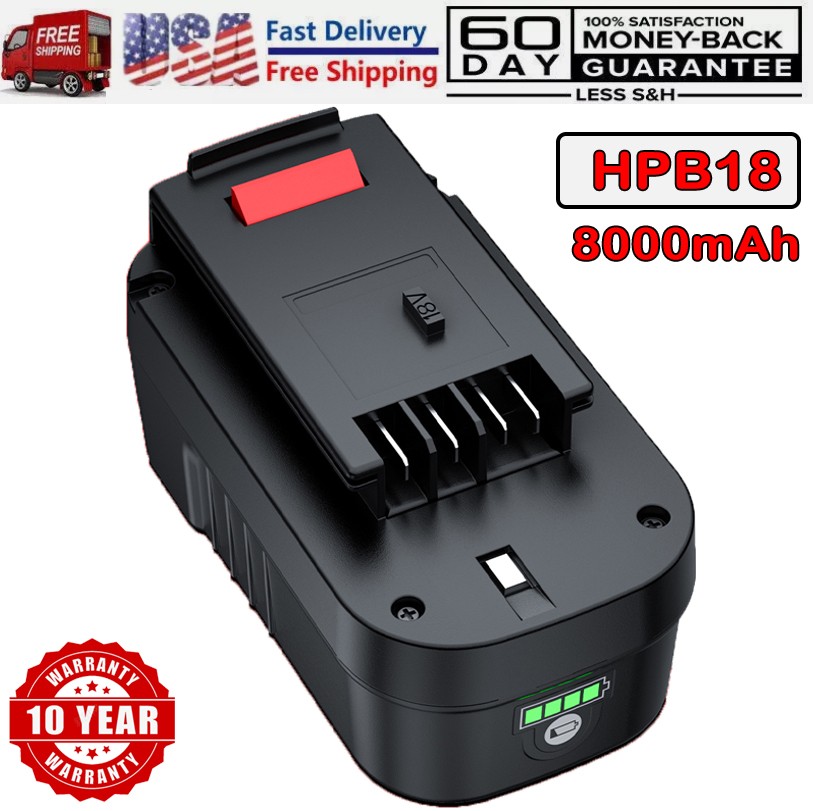 1PACK 18V For Black and Decker HPB18 18 Volt 8.0Ah Battery HPB18-OPE 244760-00