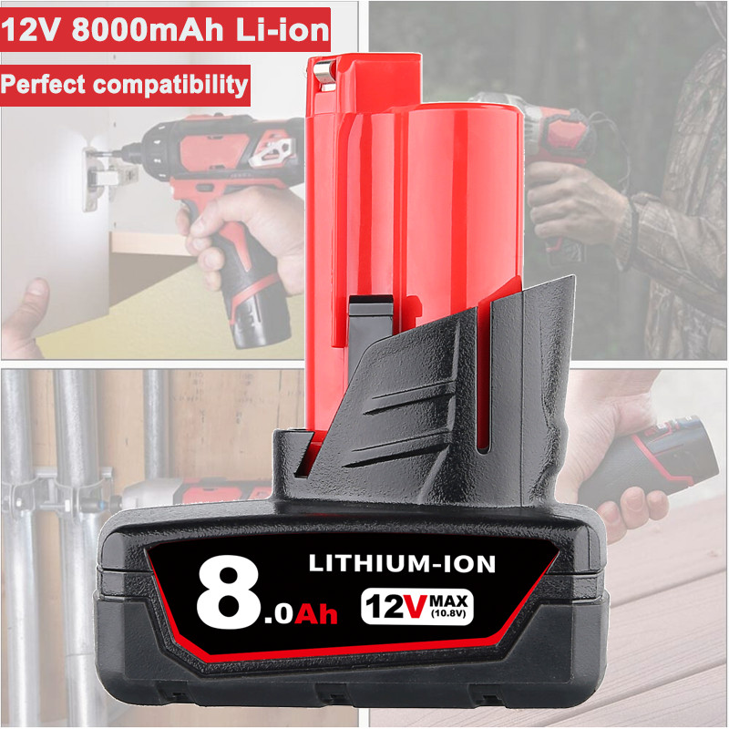 New For Milwaukee for M12 8.0AH Battery LITHIUM Extended Capacity 48-11-2460