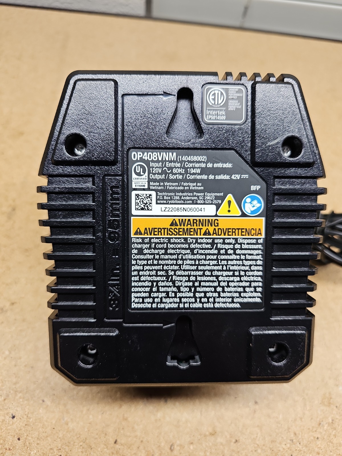 Ryobi OP408VNM 40V Lithium-Ion Fast Rapid Quick Charger OEM Genuine (C8)