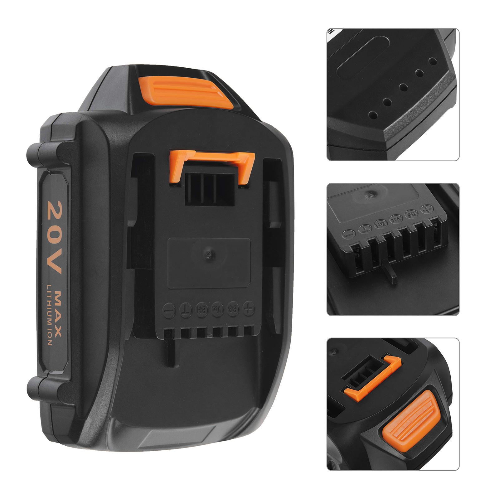 20V 2Packs Replacement Battery and Charger Starter Kit， 2 PACKS, Black
