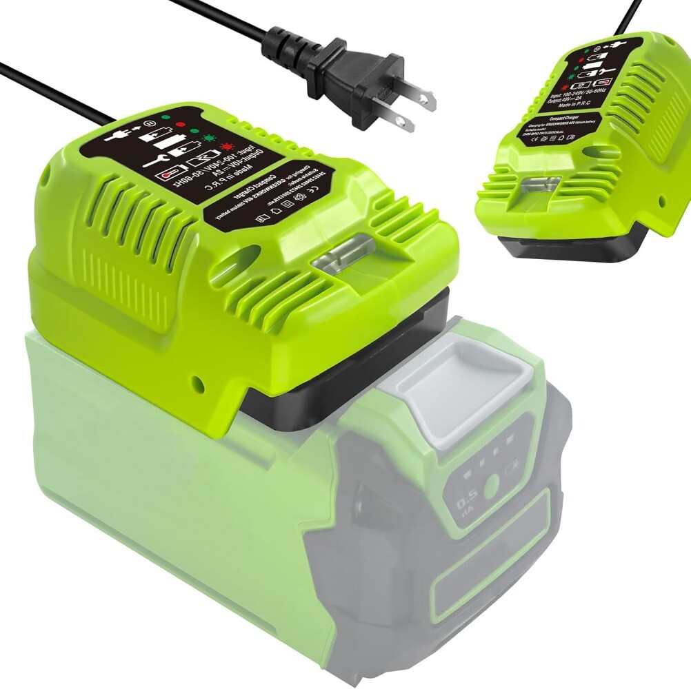 MINI Fast Battery Charger for Greenworks 40V Charger Station with LED Indicator
