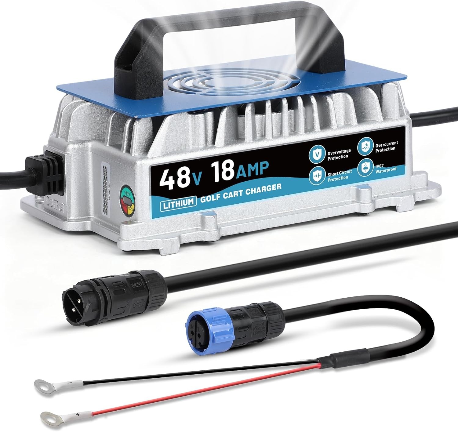 48V 18A Lithium Battery Charger, 1250W Fast Charging & 0V Wake up 58.4V Lifepo4