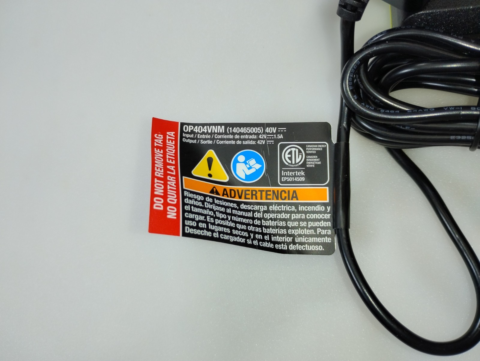 RYOBI 40V Lithium-Ion Battery Charger OP404VNM – New Open Box