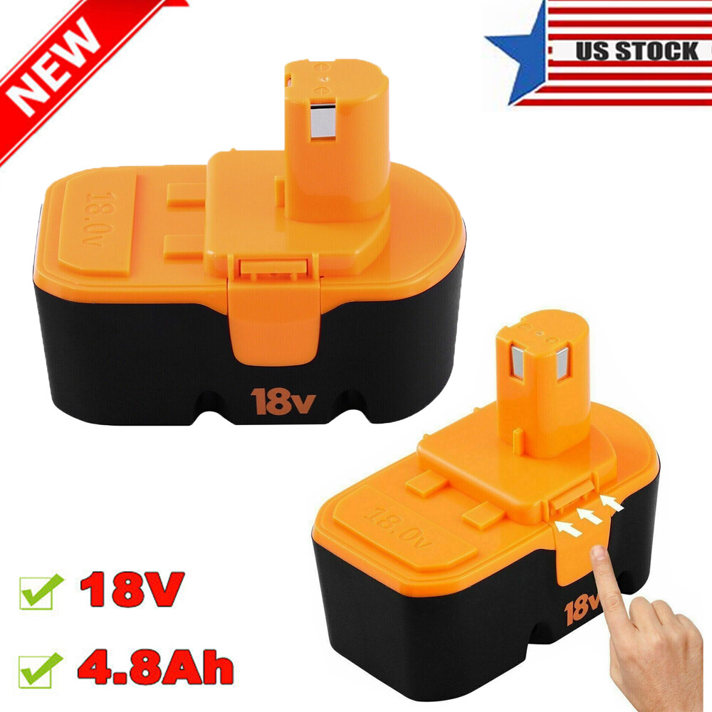 2X 18V Ni-Mh P100 Battery 4.8Ah Replace For Ryobi P100 P101 ABP1801 ABP1803 BPP1