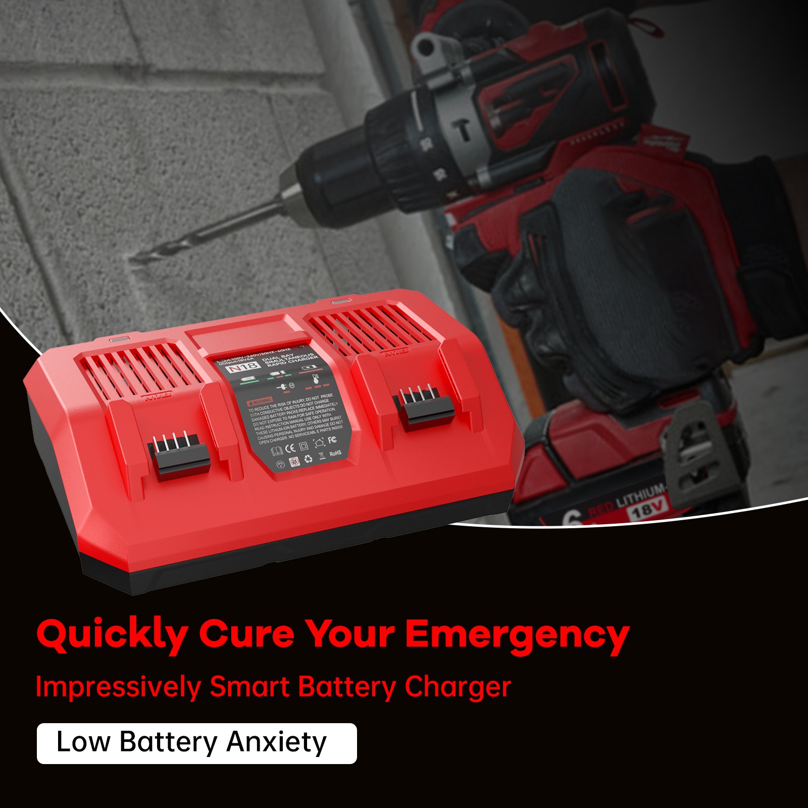 Charger For Milwaukee 12V-18V Lithium Battery For M12 For M18 18v Charger