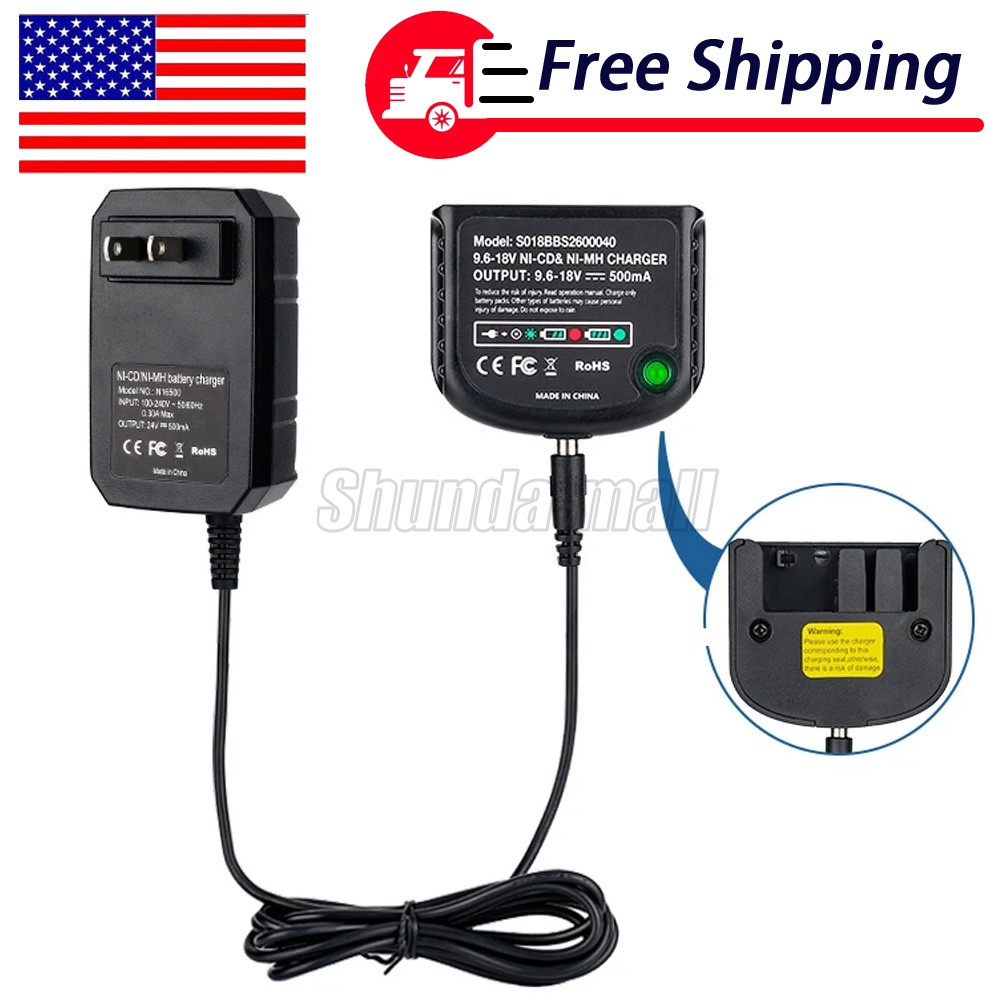 9.6V-18V Ni-Cd/Ni-MH Battery Charger for Black & Decker A18 HPB12 HPB14 HPB18