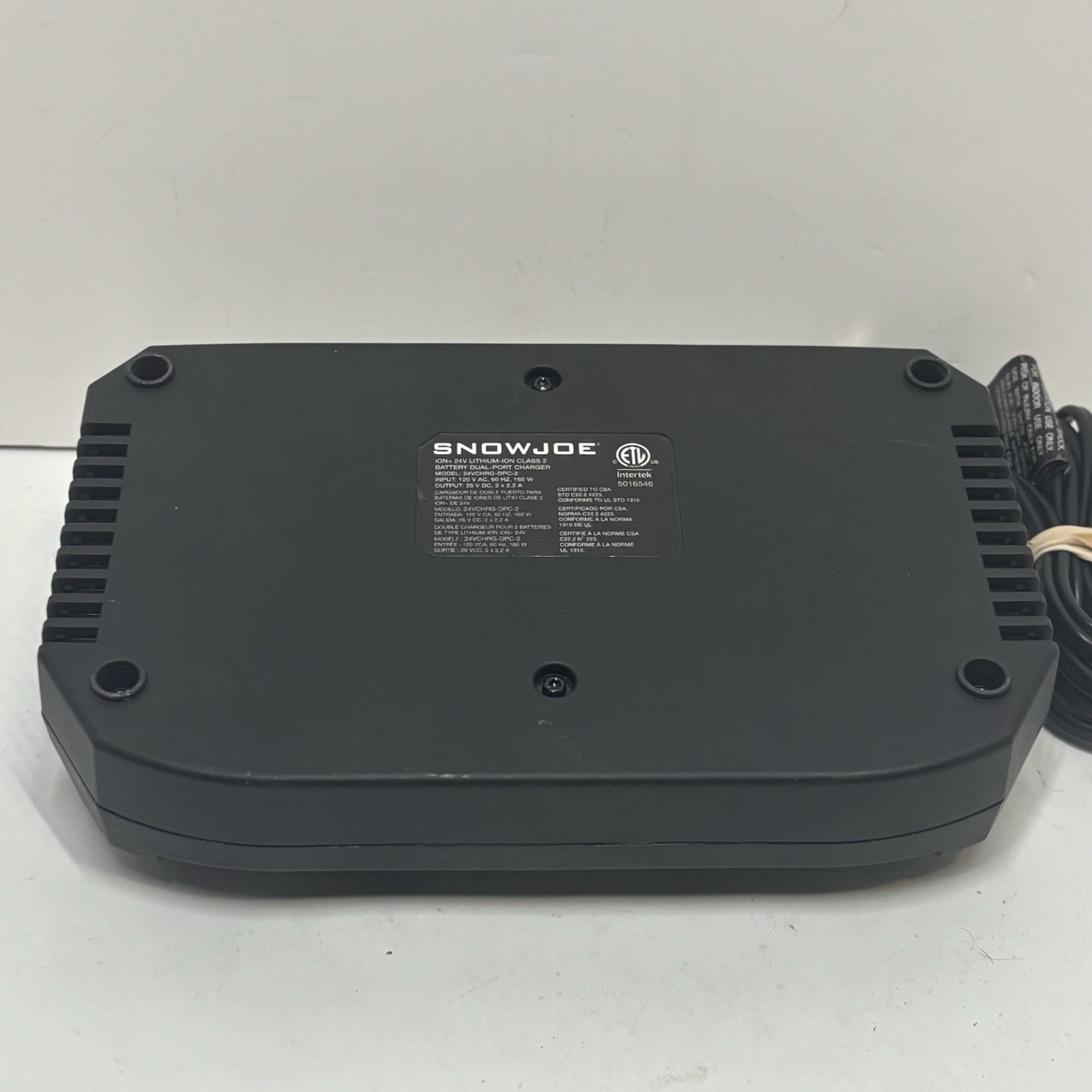 Snow Joe Ion+ 24V Lithium-Ion Battery Charger – Dual Port 24V-X2-20SB OEM