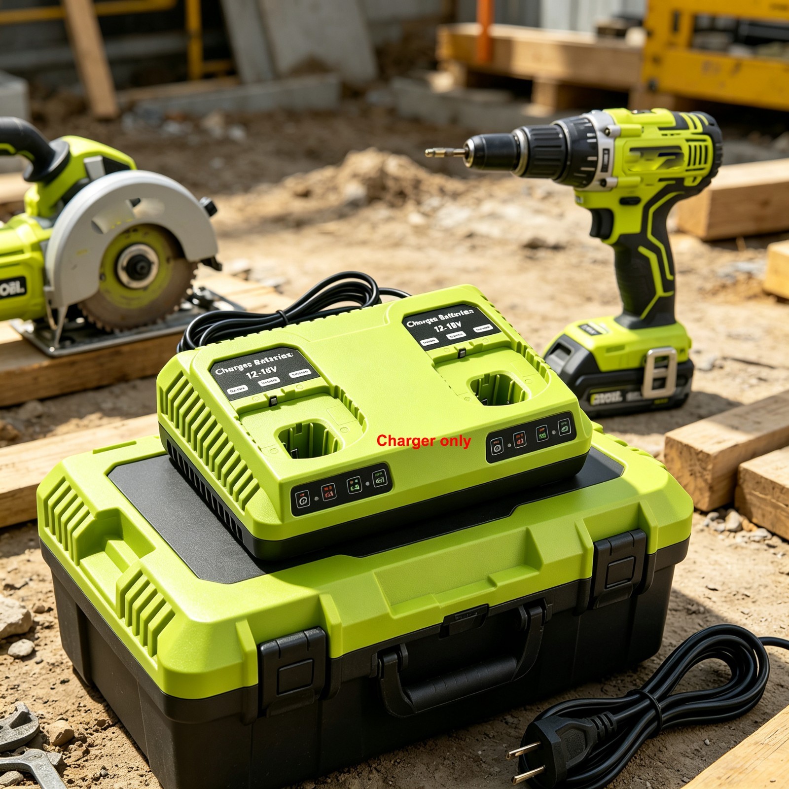 6A Dual Port Fast Charger Compatible with Ryobi 18V P117 P118 PCG005 ONE+