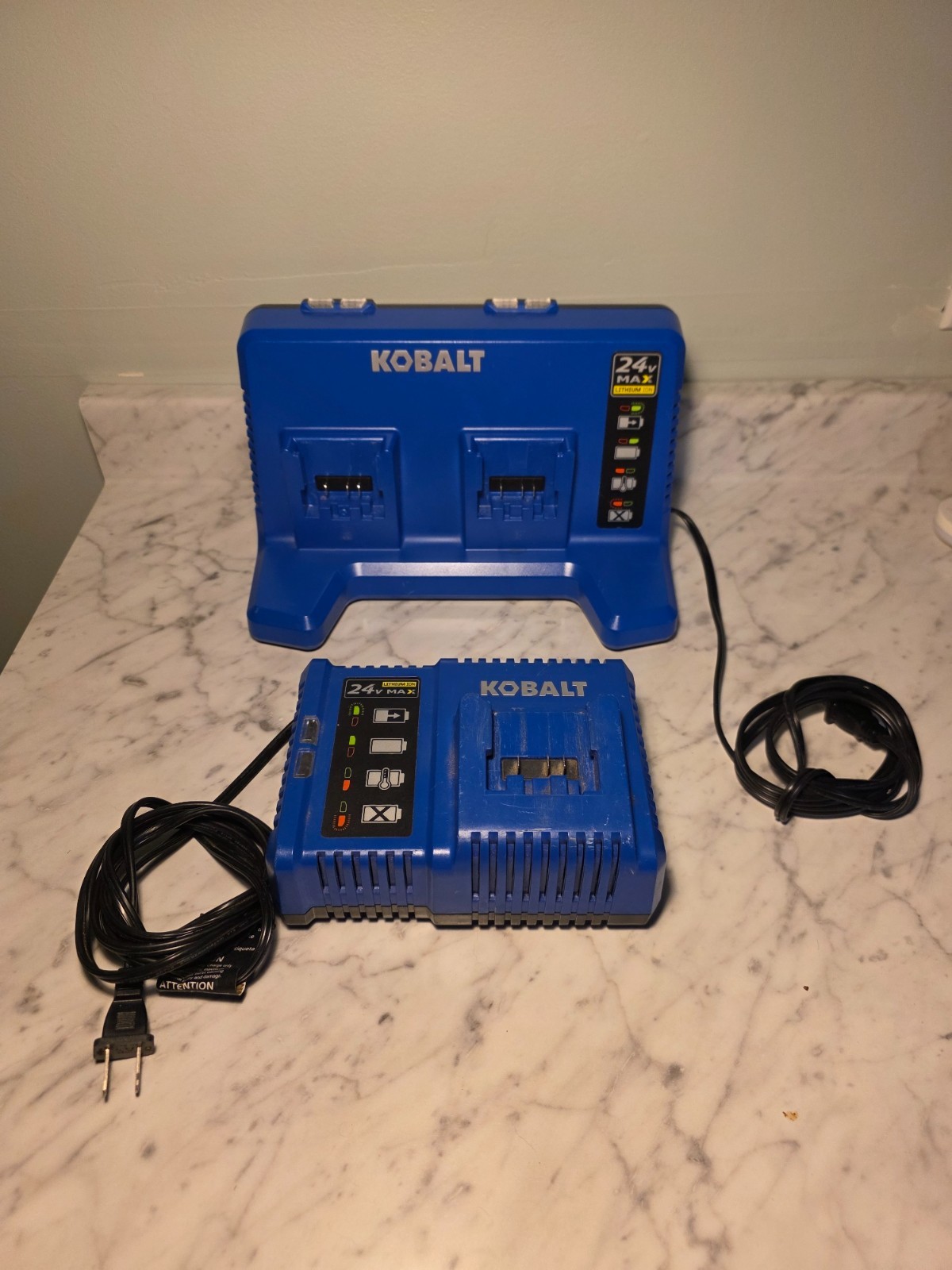 Kobalt 24-Volt Dual Port Battery Charger & Single Port Battery Charger Stations