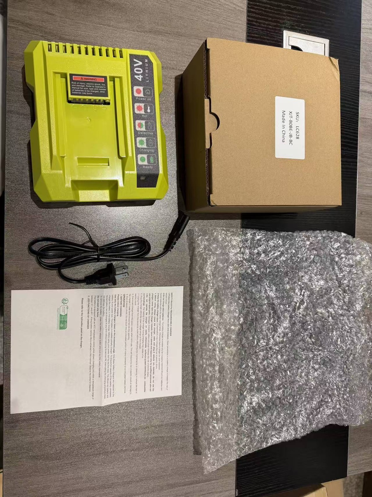 OP401 Fast Charger For Ryobi 40V OP408VNM Lithium Battery OP406VNM OP40602 LED