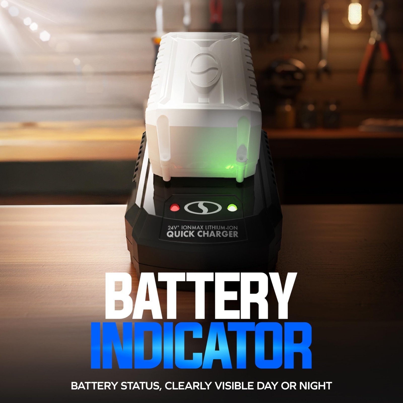 Dual-Port Quick Charger for 24V Lithium-Ion Batteries, Universal Battery Managem