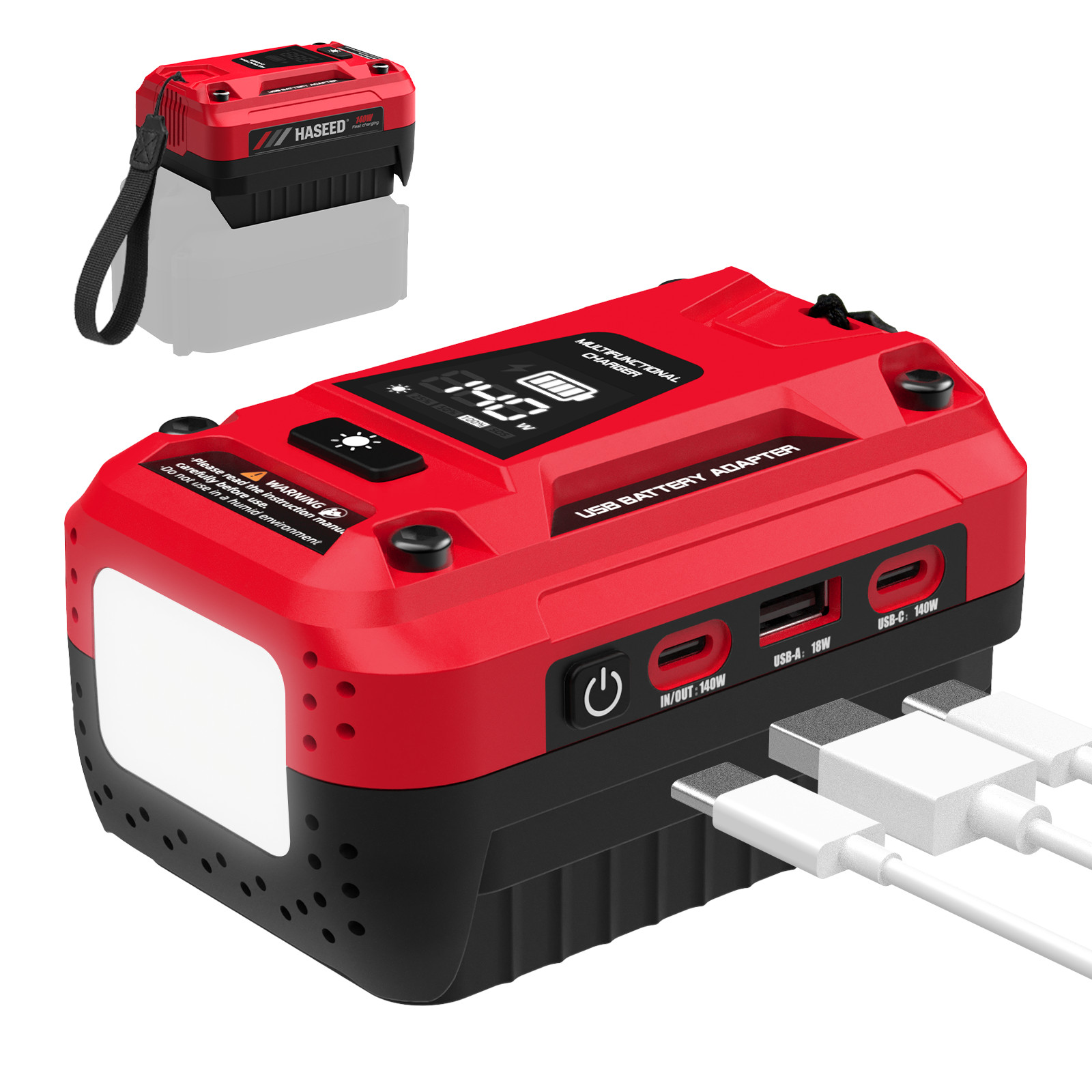 140W Power Source for Craftsman 20V Battery Dual USB PD3.1 Portable Fast Charger