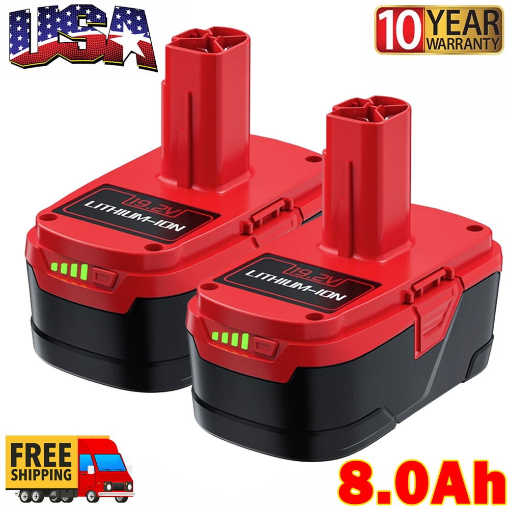 2Pack 8.0Ah For Craftsman 19.2V XCP Lithium C3 Battery 11375 PP2020 PP2030 11376