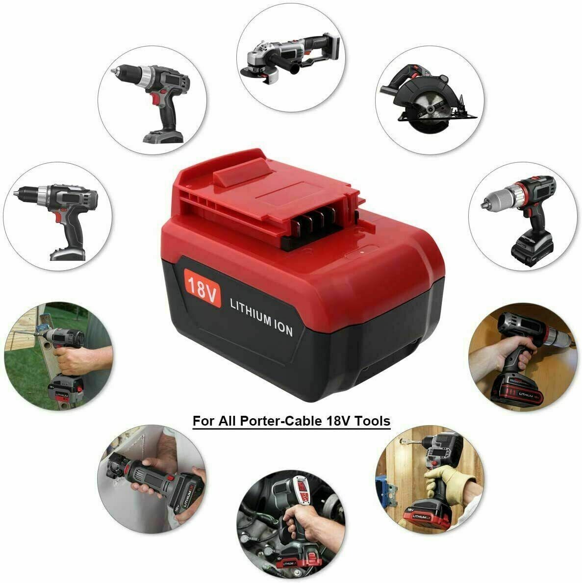 18V 6.0Ah Battery & PCXMVC Fast Charger For Porter Cable 18 Volt PC18B PC18BLX