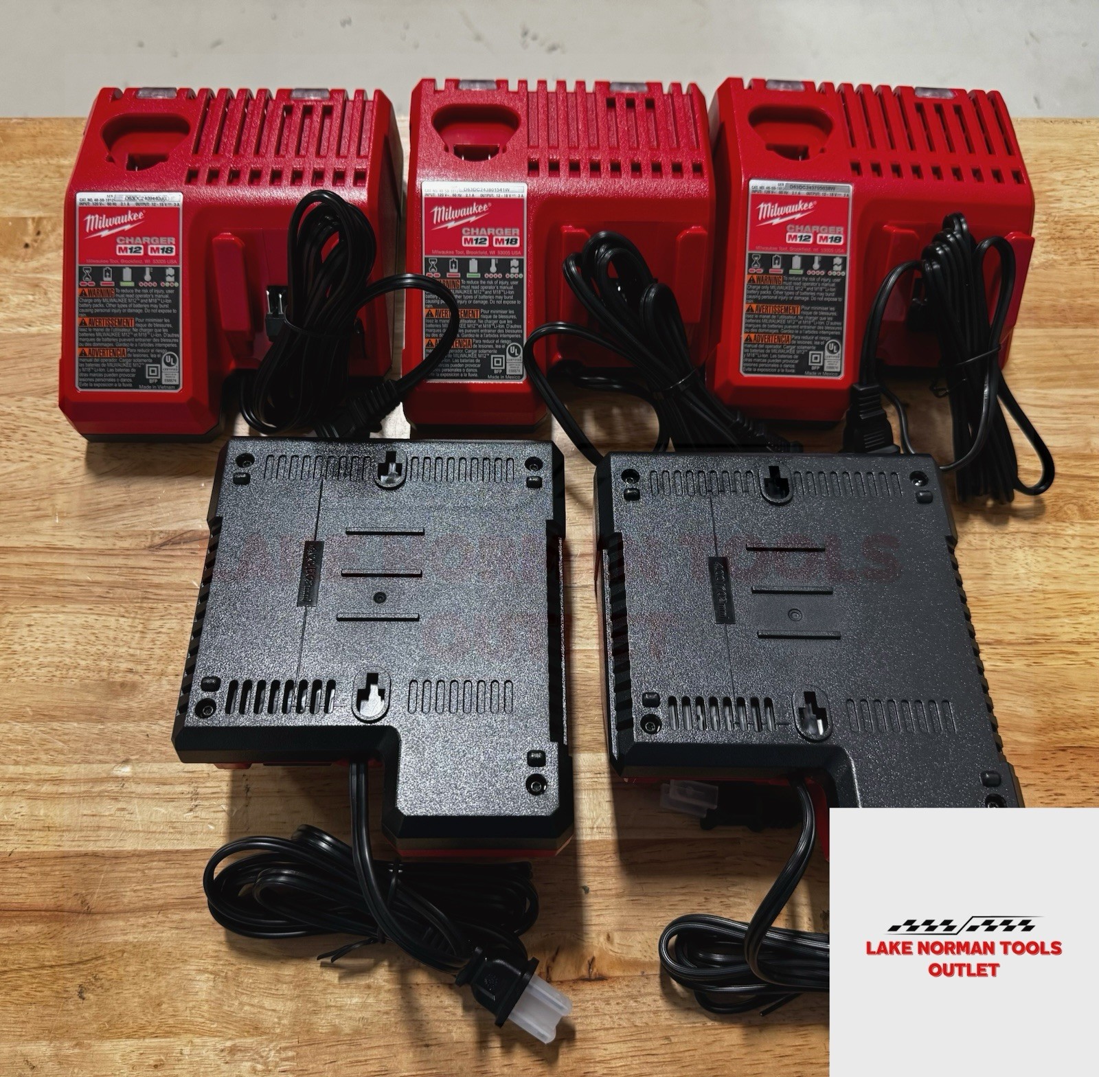 5 Pack NEW Milwaukee M12/M18 Battery Charger GENUINE OEM 48-59-1812 18V 12V