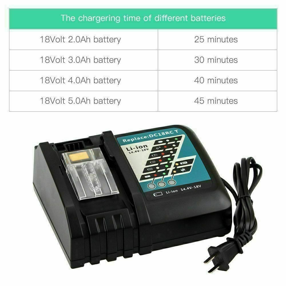DC18RC 14.4V-18V Charger for Makita Battery Charger BL1850 BL1840B BL1820 BL1815