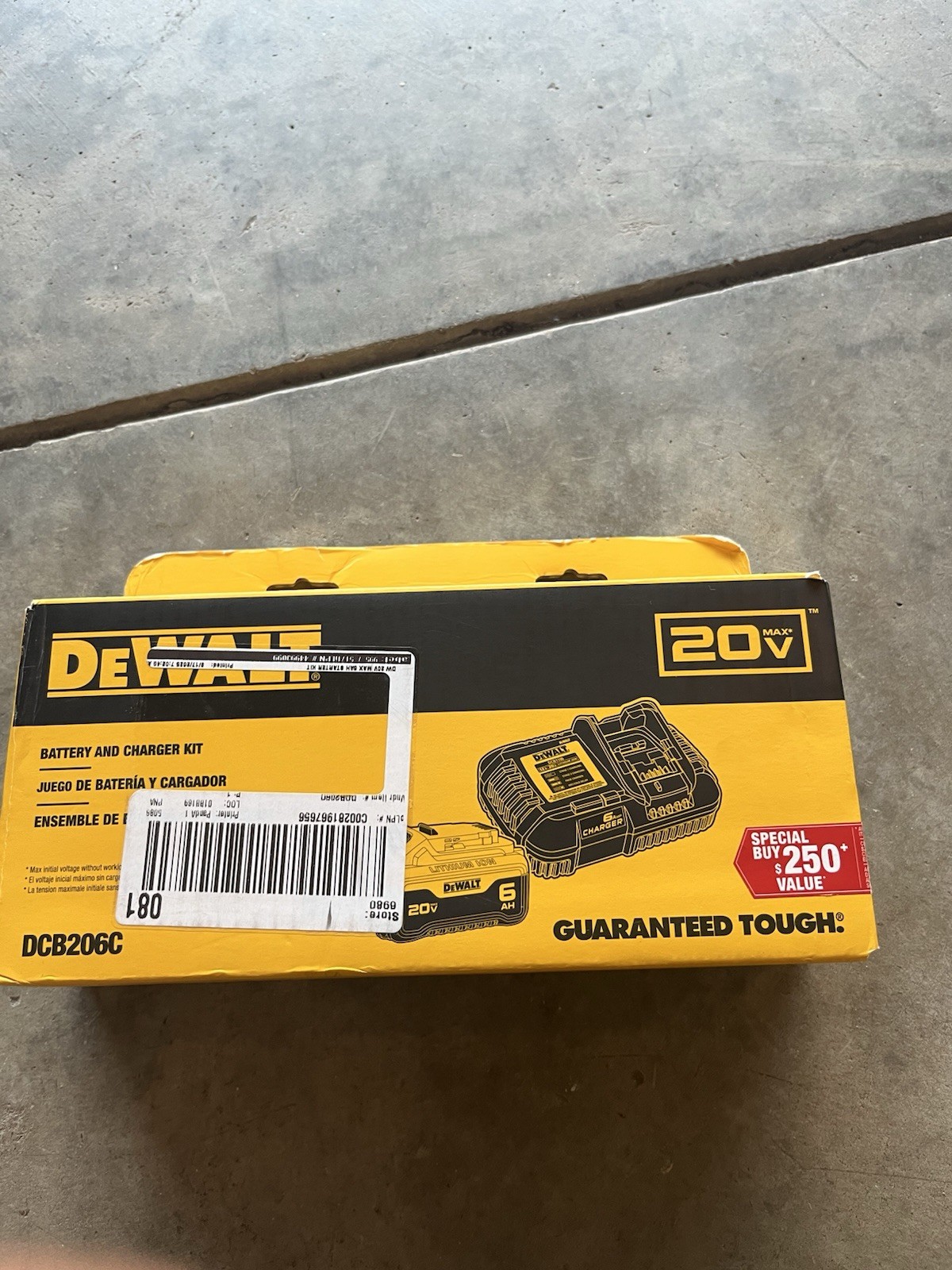DEWALT DCB206C 20V Battery and Charger Kit Yellow with Battery Included