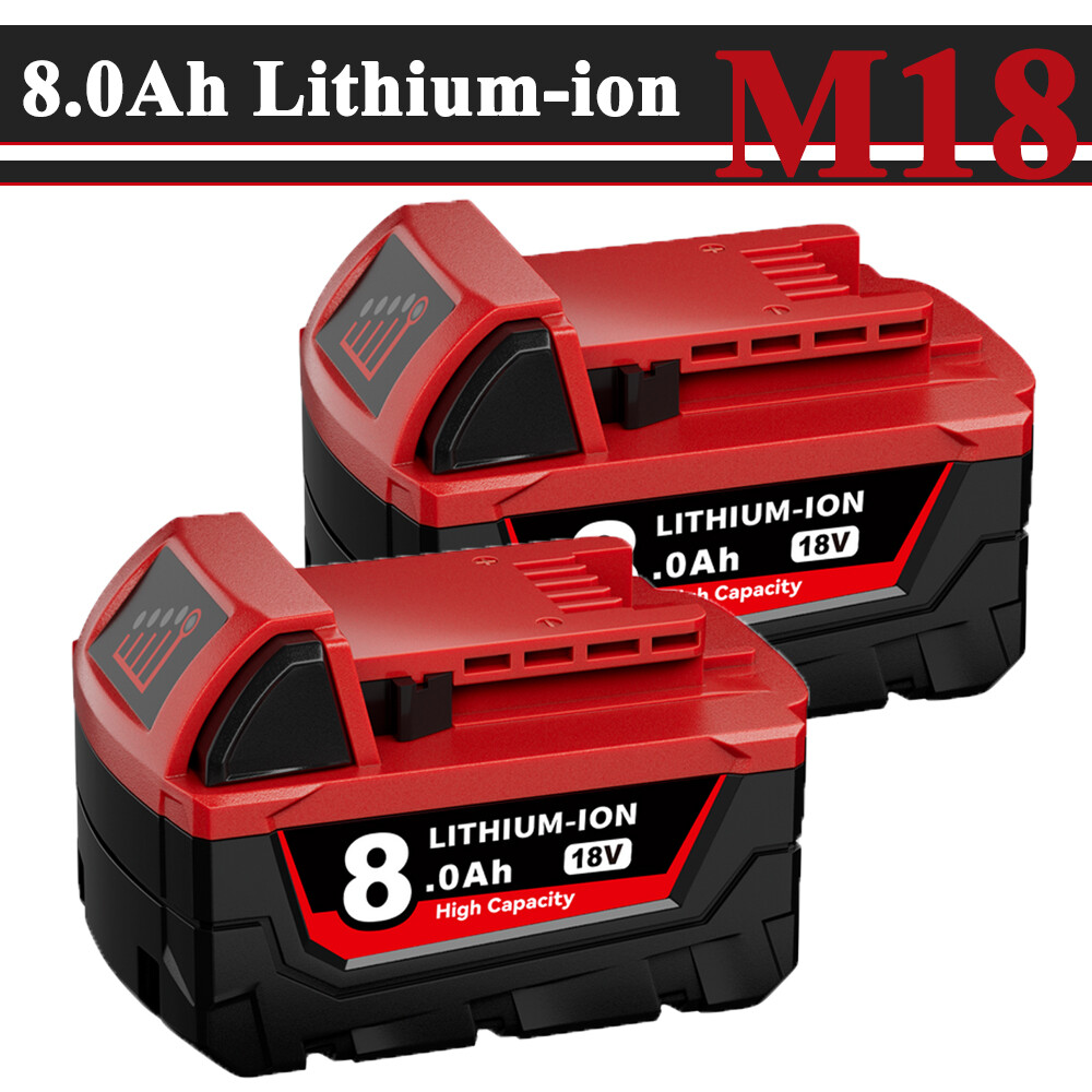 (Hot) 2X NEW For M18 Lithium ion 8.0AH 18V Extended Capacity Battery 48-11-1860