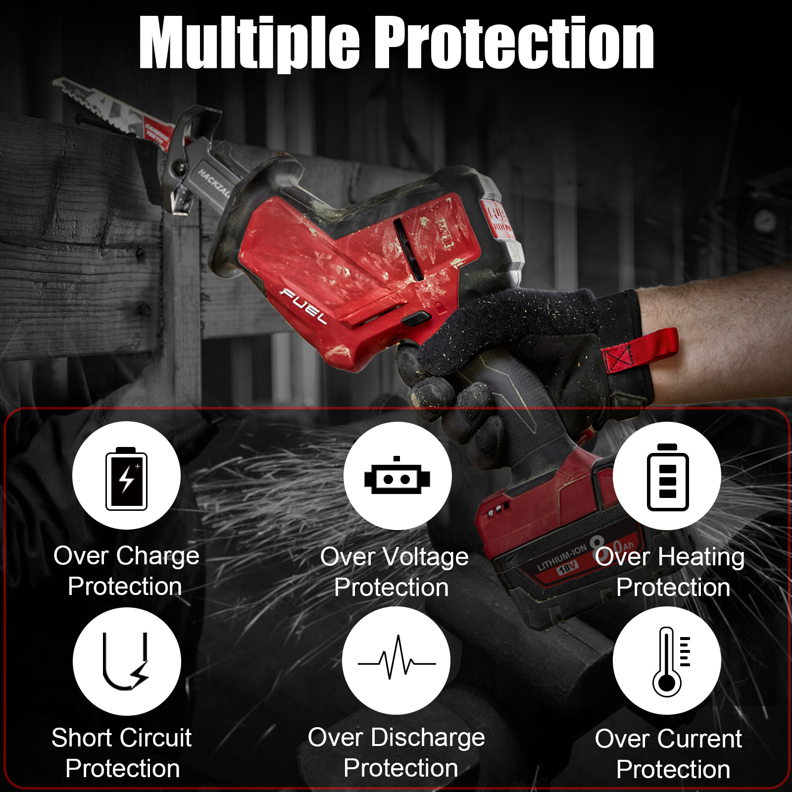 2PACK For Milwaukee For M18 Lithium 8.0AH Extended Capacity Battery 48-11-1860