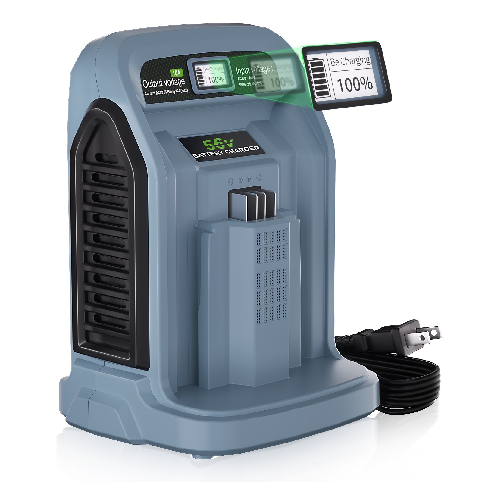 10.0A Rapid Charger For EGO 56V Battery BA1400T BA2242T BA2800T BA4200T BA3360T