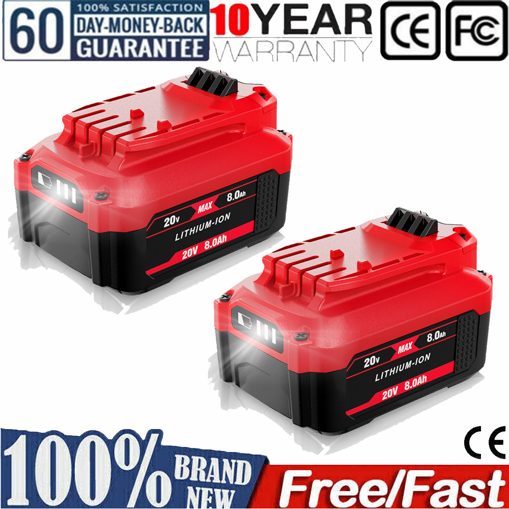 2X 8.0Ah For Craftsman V20 20V MAX Lithium Battery CMCB204 CMCB202 CMCB206 US