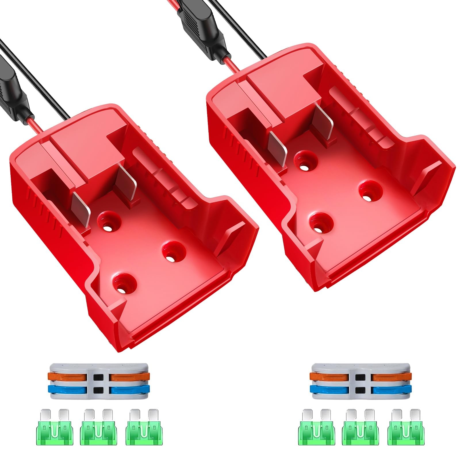 2 Packs Adapter Compatible with Milwaukee 18V, Converter 30A Fuse and…