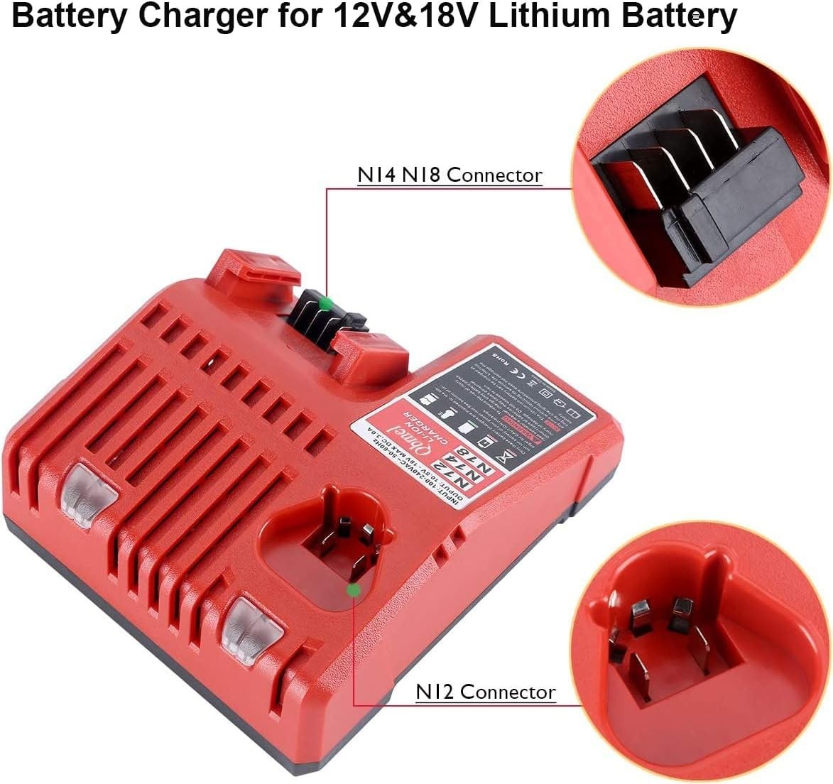12V & 18V Multi Voltage Lithium-Ion Charger – Fast Charging & Durable Design