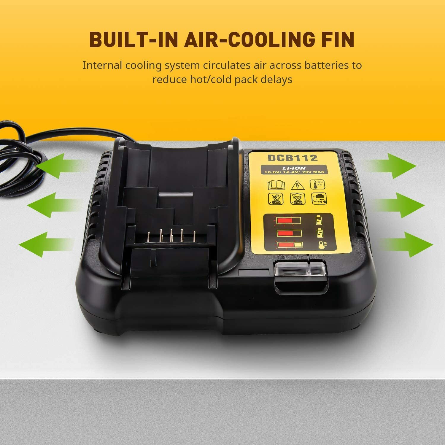 DCB112 Charger For DeWalt 20V Max Lithium Battery Charger DCB206 DCB205 DCB203