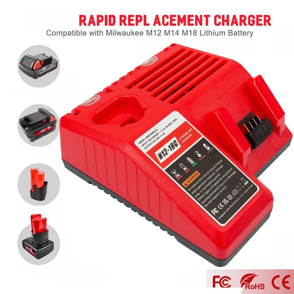 Charger 12V-18V Dual Voltage For Milwaukee For M18 For M12 Battery 48-59-1812
