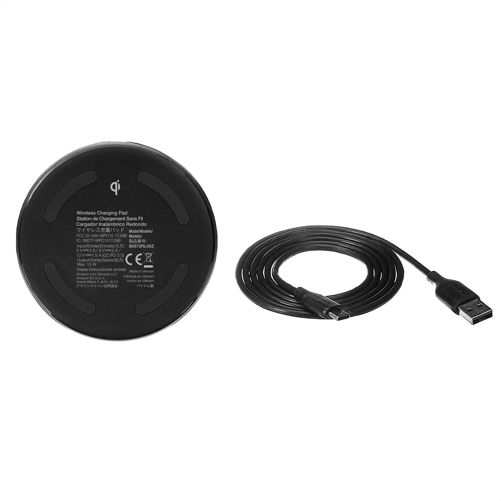 Retailer Basics Wireless Charger 15W Qi Certified Wireless Charging Pad Usb Cabl