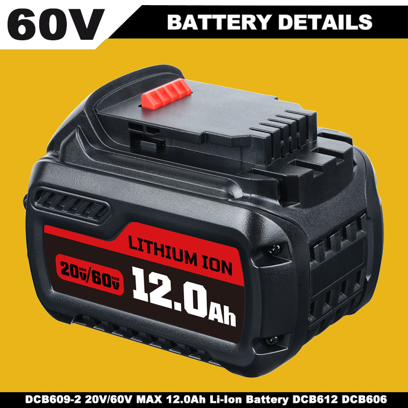 For DEWALT 12.0Ah Lithium-Ion Battery 20V/60V MAX FLEXVOLT DCB606 DCB609 DCB612