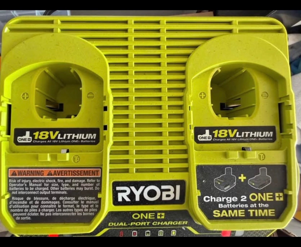 Ryobi One+ 18V Volt Dual Port Simultaneous Charger Model PCG005