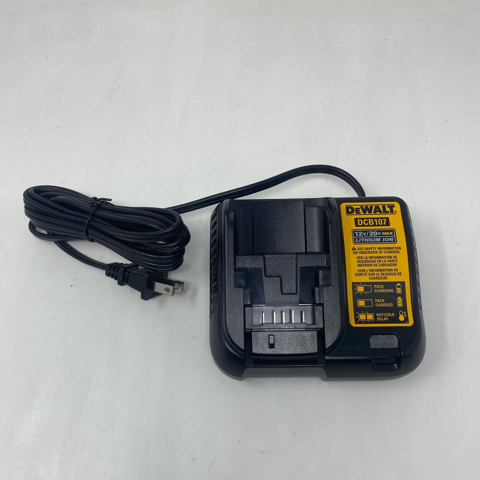 DeWALT DCB107 12V/20V MAX Li-Ion Charger, Black/Yellow Bulk