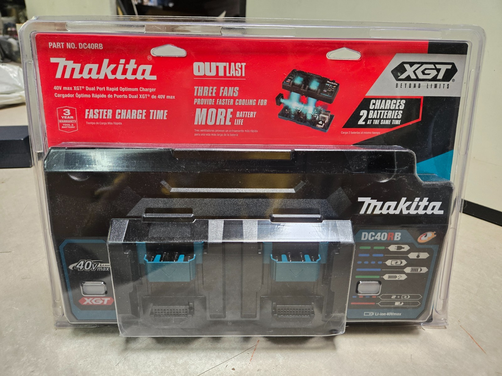 SEALED GENUINE Makita DC40RB 40V max XGT Dual Port Rapid Optimum Charger