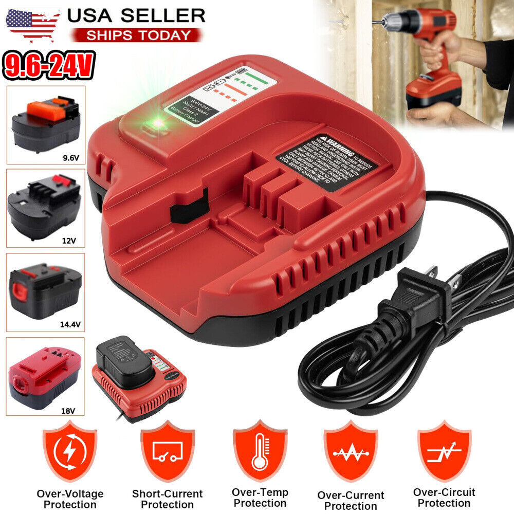 2Pack 18V for Black &Decker HPB18 18 Volt Battery HPB18-OPE / 9.6V-24V Charger