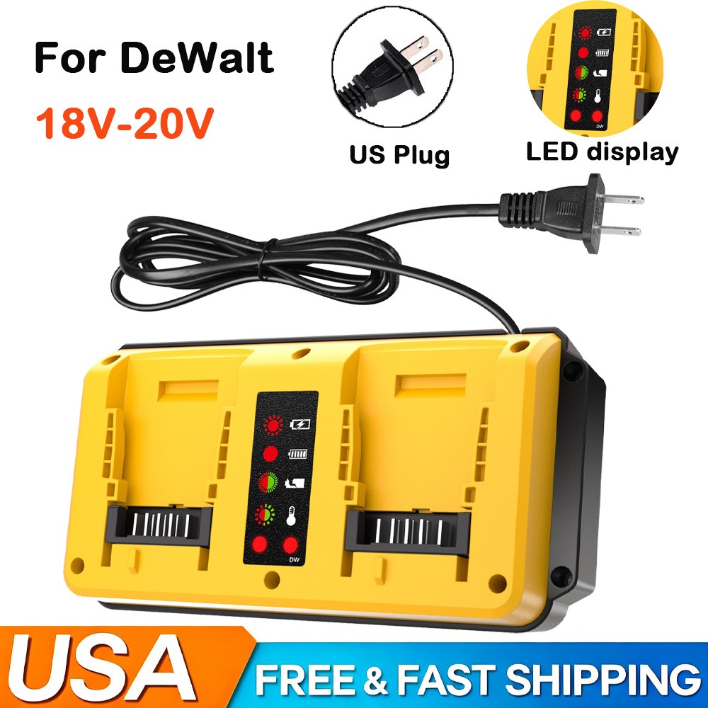 Dual Ports 90W Fast Charger for DeWalt 18V-20V MAX Lithium Battery DCB203 DCB204