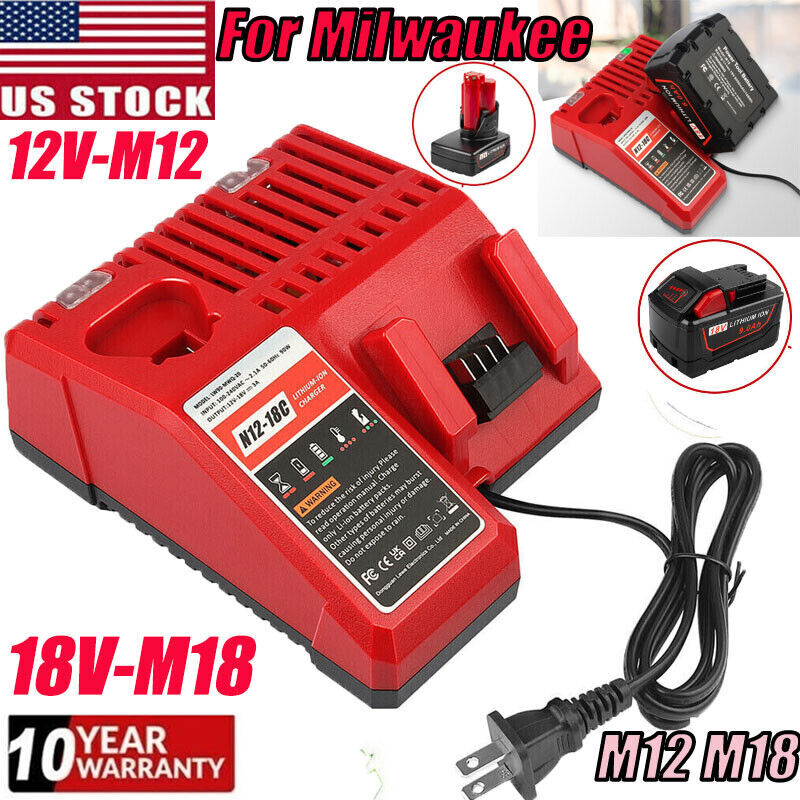For Milwaukee 12V/18V M-12-18C 48-11-1828 Lithium-ion Battery Charger Power Tool