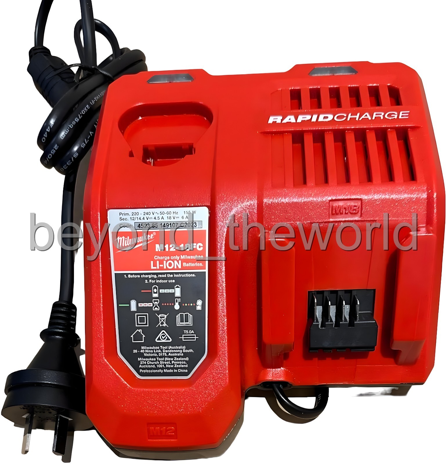 Milwaukee M12-18FC Rapid Charger for M12 & M18 12V 18V – 220V Bulk Pack