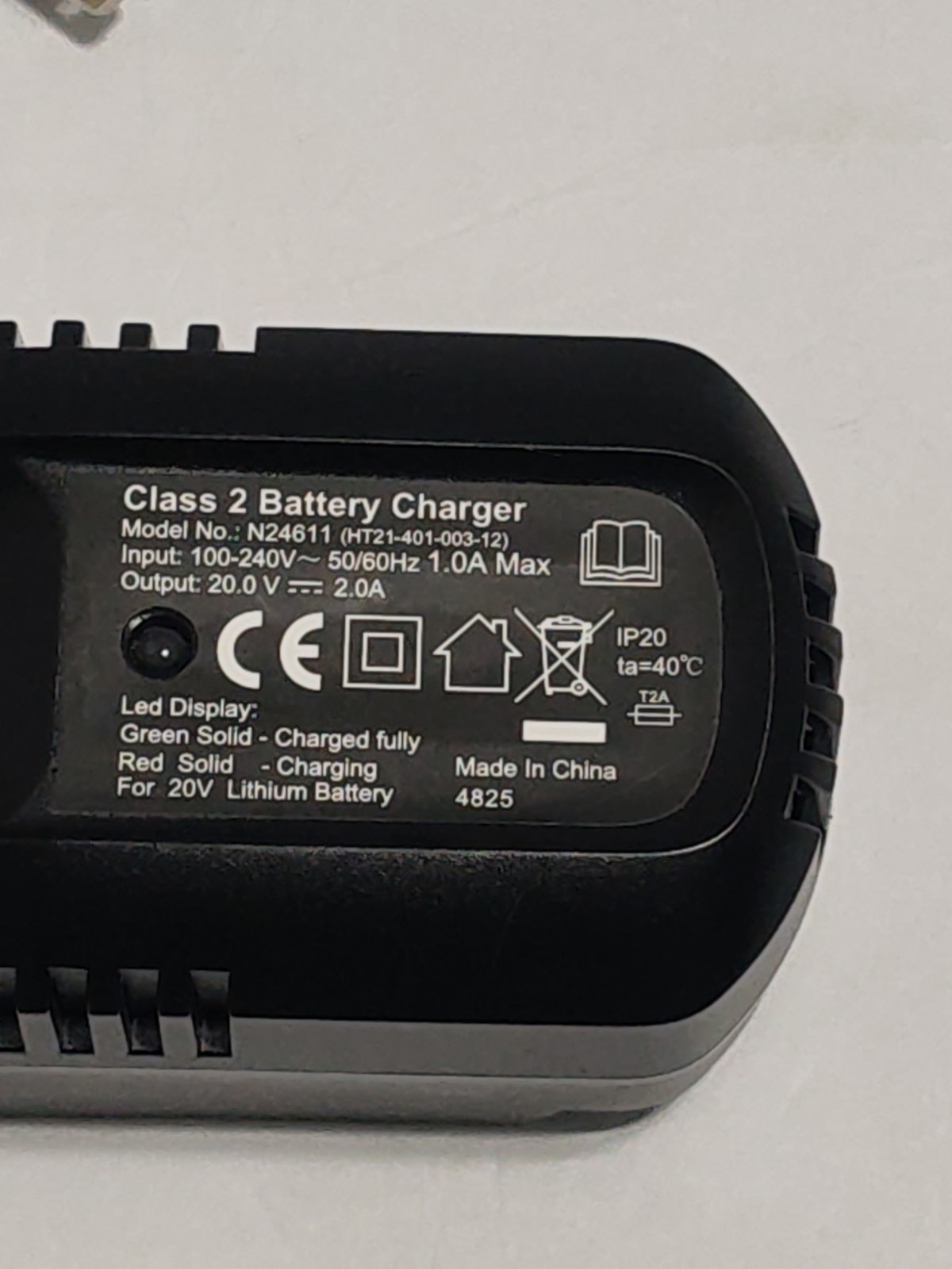 for Hyper Tough 20V 2A Lithium-Ion Battery Fast Charger with LED Indicator Light