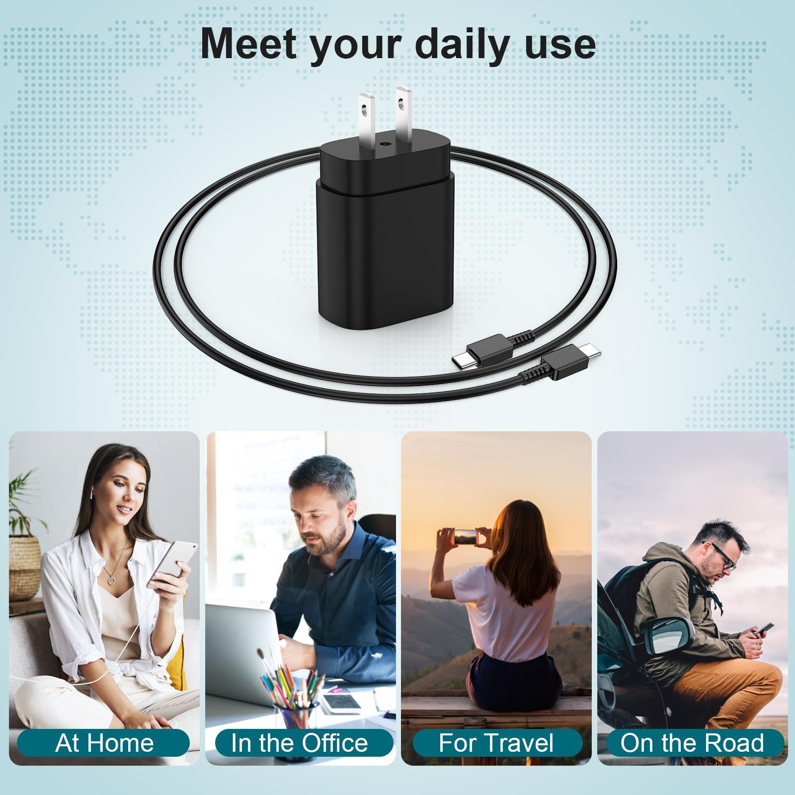 Samsung Galaxy Super Fast Charging Cord Type C Charger 25W USB C Block & 6ft Cab